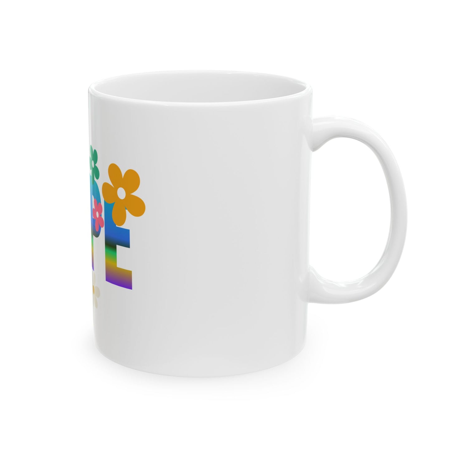 Hope Floral Rainbow Ceramic Mug (11oz & 15oz) — Positive Message Coffee Cup