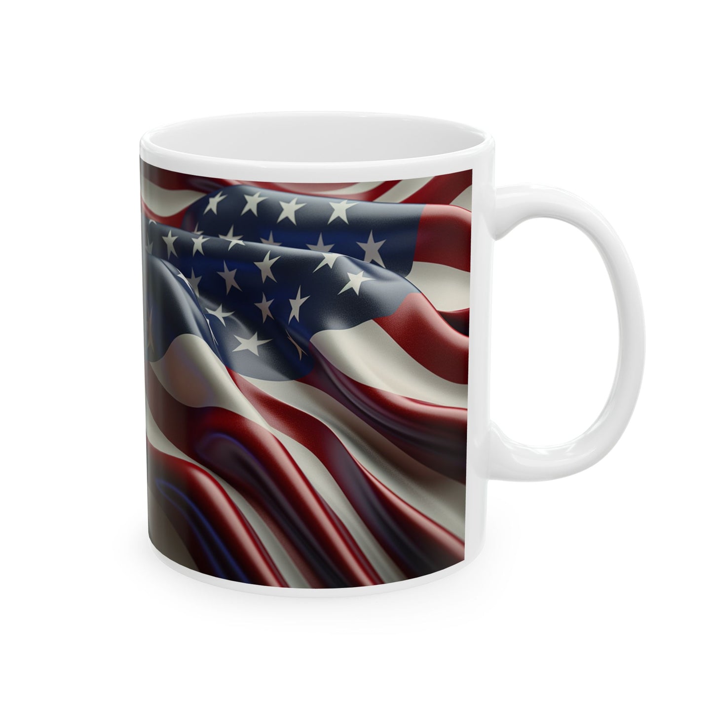 Patriotic American Flag Ceramic Mug — Stars & Stripes 11oz/15oz