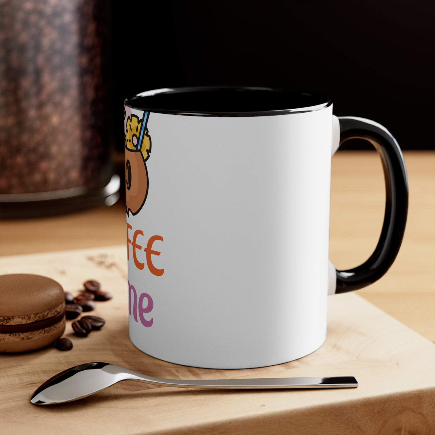 Cute Coffee Time Accent Mug, Gift for Coffee Lovers, Halloween Decor, Fun Kitchenware, Quirky Gift Idea