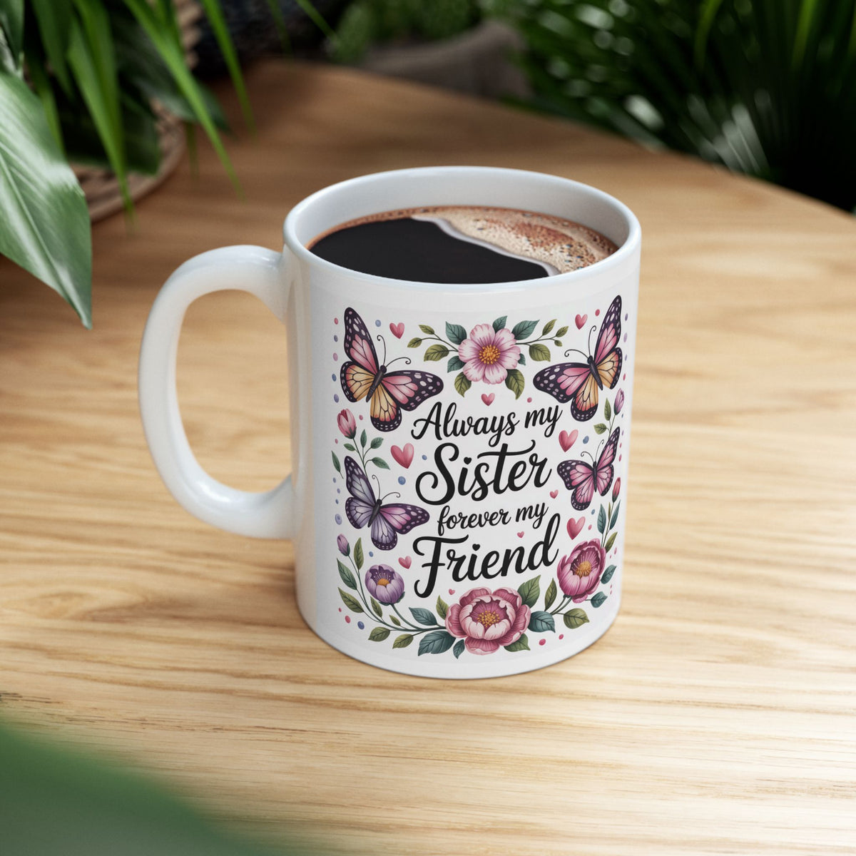 Butterfly Floral Ceramic Mug