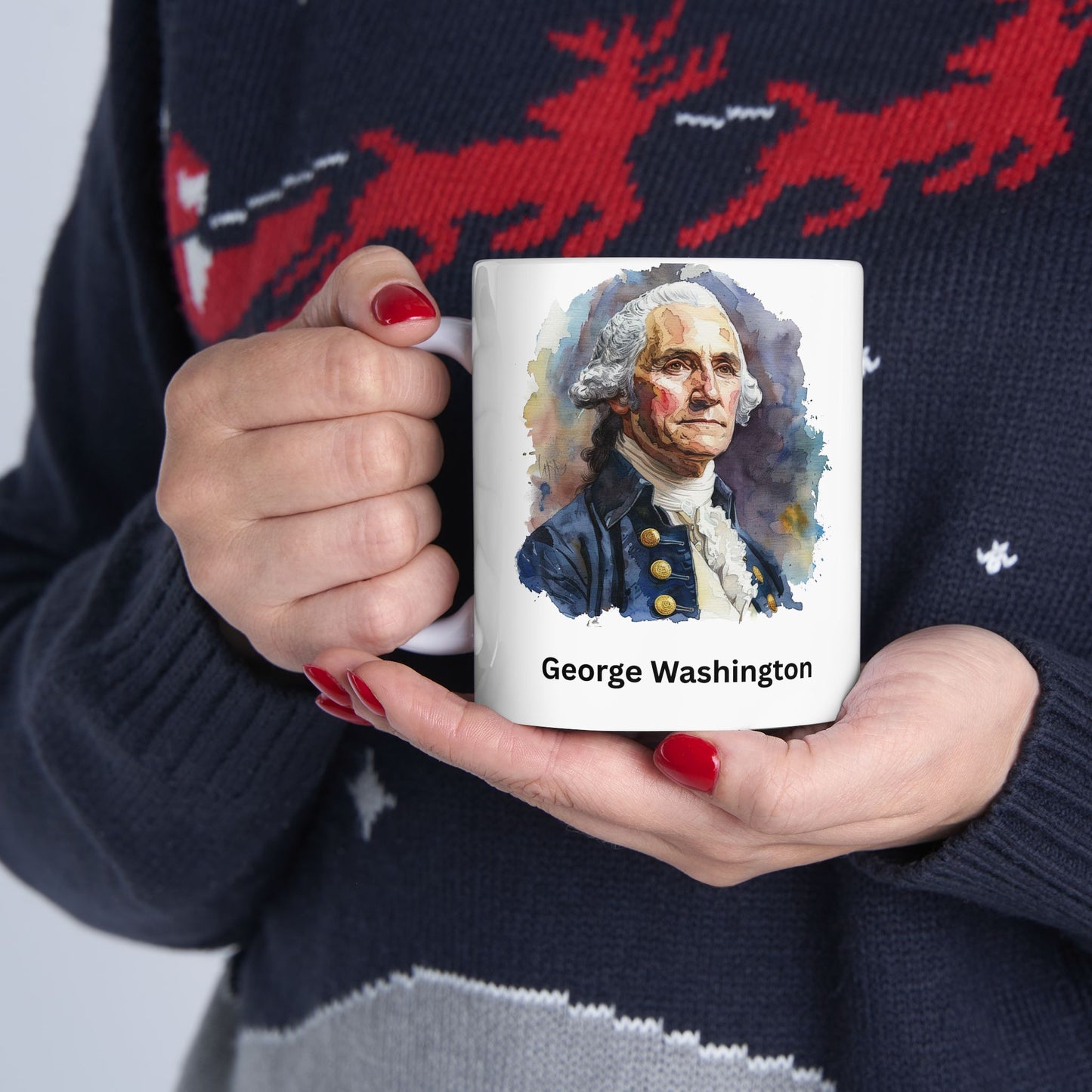George Washington Facts Ceramic Mug — Presidential History Coffee Cup (11oz, 15oz)