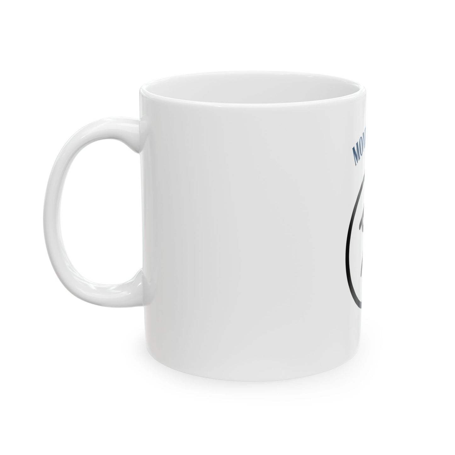 Ceramic Mug — "Monday Again" Sad Face Coffee Cup (11oz & 15oz)
