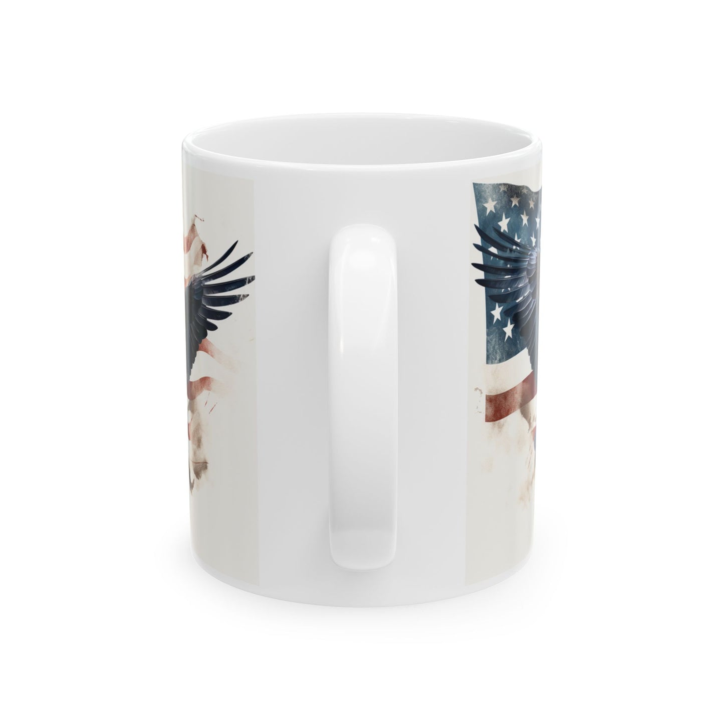 Patriotic Bald Eagle Ceramic Mug – American Flag 11oz/15oz