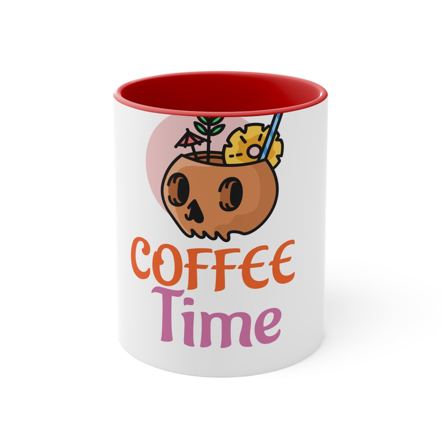 Cute Coffee Time Accent Mug, Gift for Coffee Lovers, Halloween Decor, Fun Kitchenware, Quirky Gift Idea