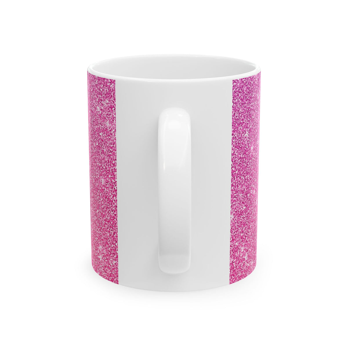 Love Never Fails Pink Glitter Ceramic Mug