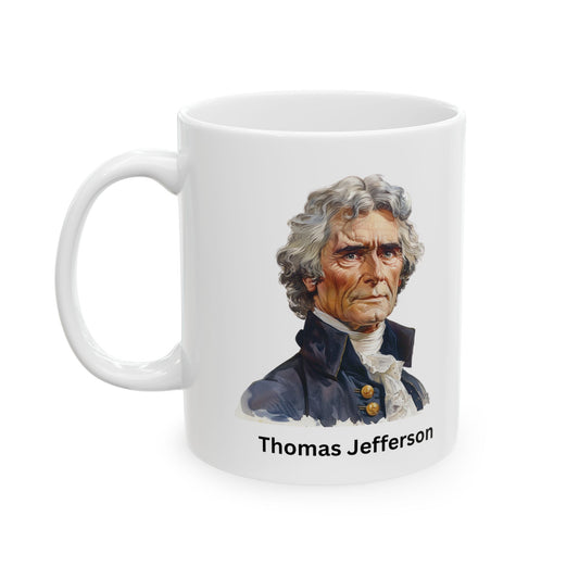 Thomas Jefferson Facts Ceramic Mug — Historical Quotes & Fun Facts 11oz/15oz