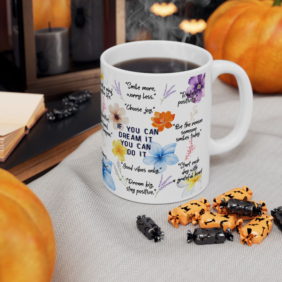 Inspirational Floral Quote Mug