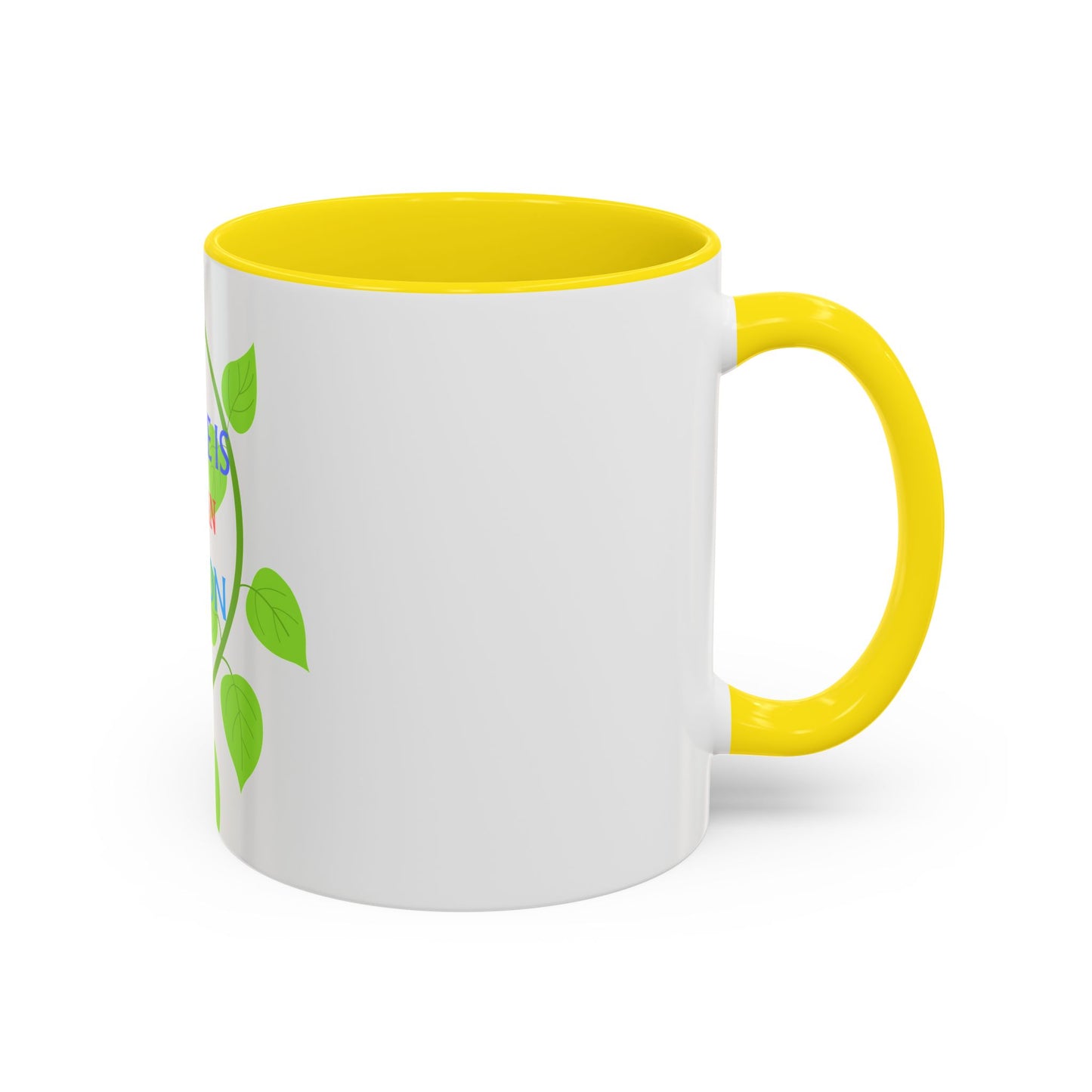 Failure Is Not An Option Accent Coffee Mug – Motivational Inspirational Tea Cup with Green Vine Design