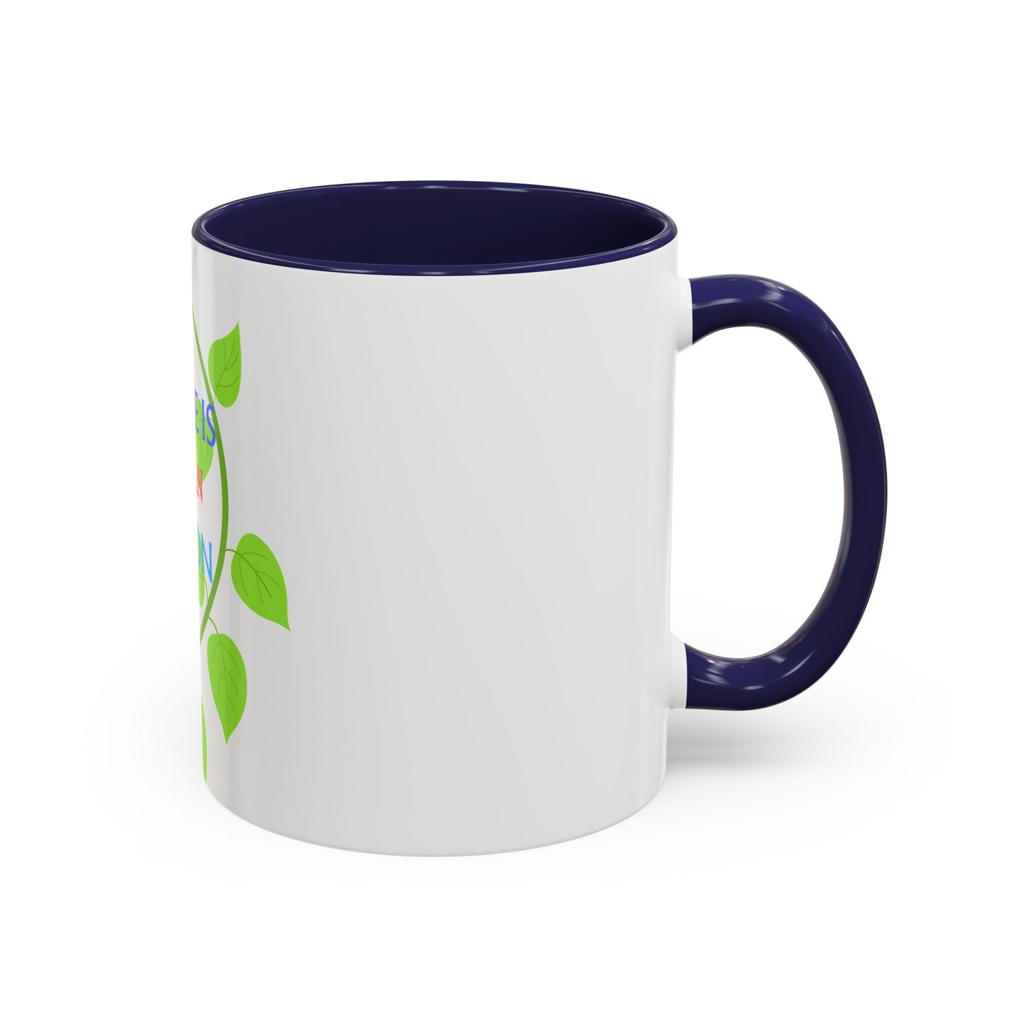 Failure Is Not An Option Accent Coffee Mug – Motivational Inspirational Tea Cup with Green Vine Design