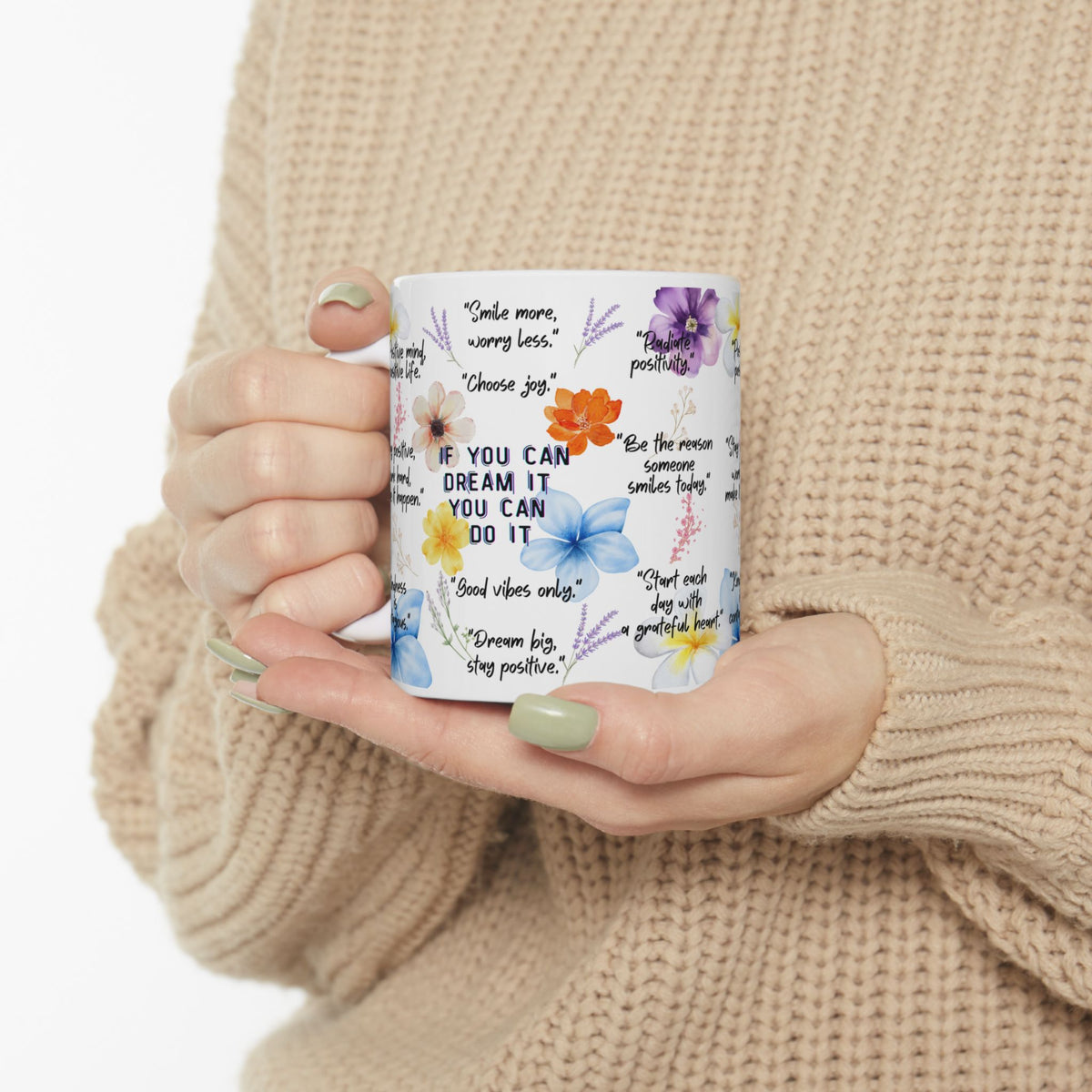 Inspirational Floral Quote Mug