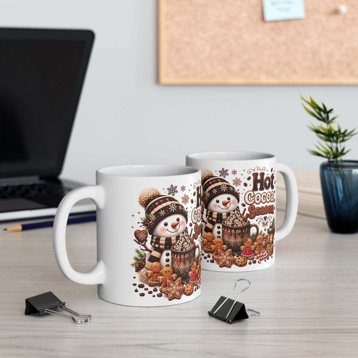 Hot Cocoa Season Snowman Christmas Mug