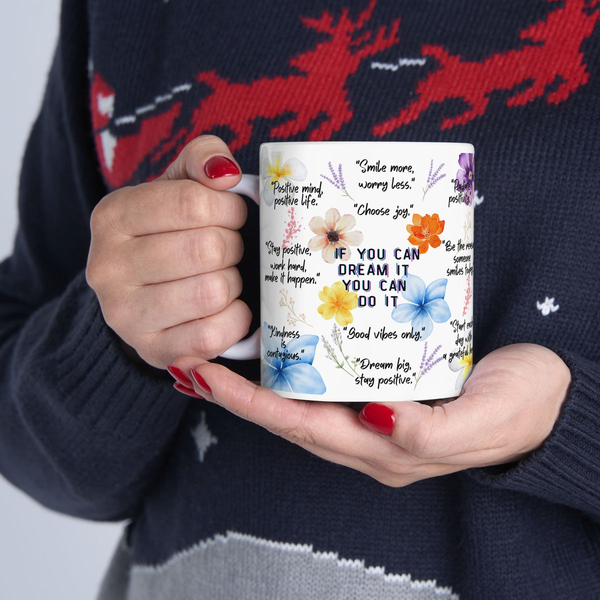 Inspirational Floral Quote Mug
