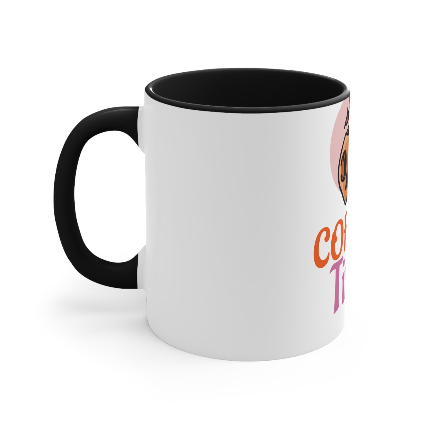 Cute Coffee Time Accent Mug, Gift for Coffee Lovers, Halloween Decor, Fun Kitchenware, Quirky Gift Idea