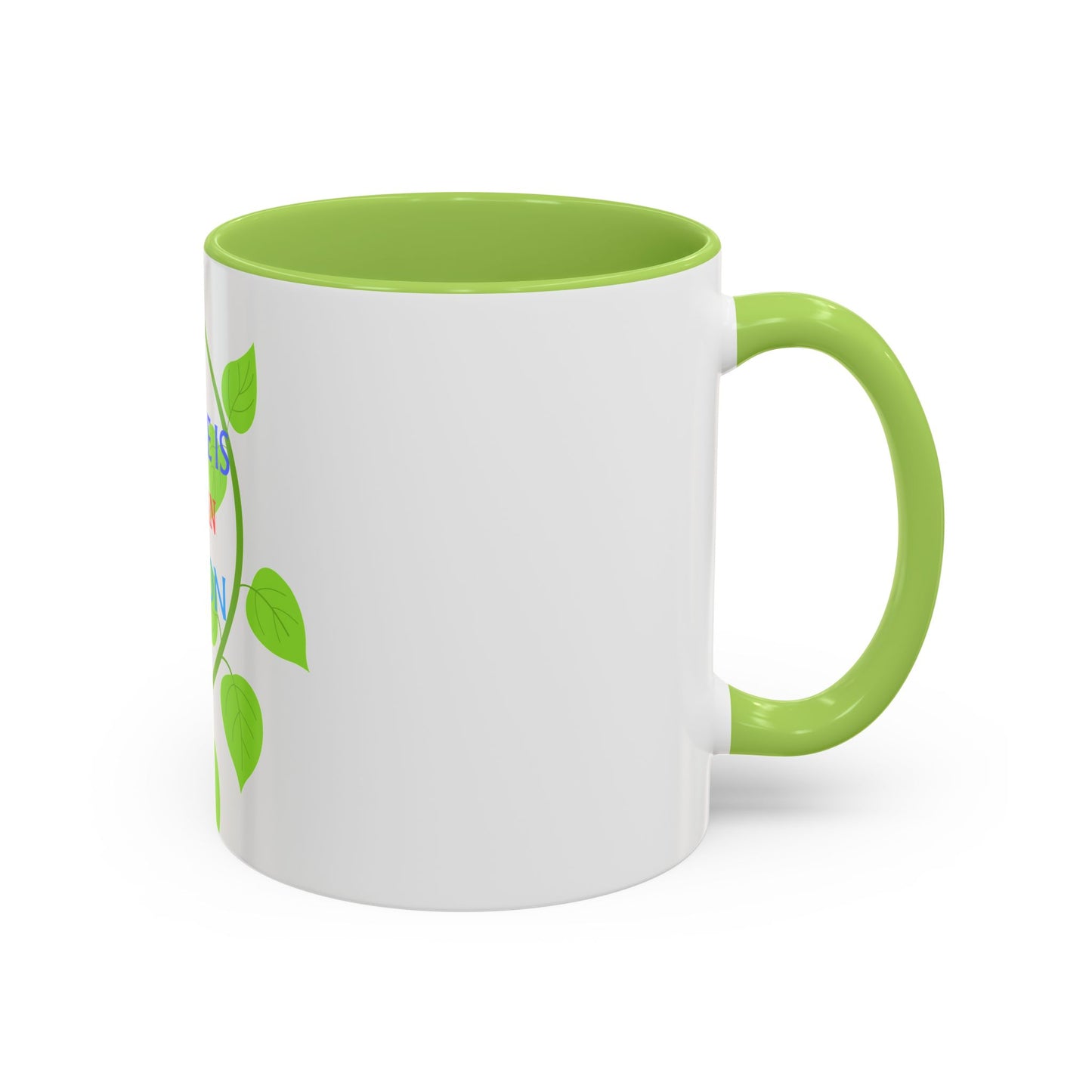 Failure Is Not An Option Accent Coffee Mug – Motivational Inspirational Tea Cup with Green Vine Design