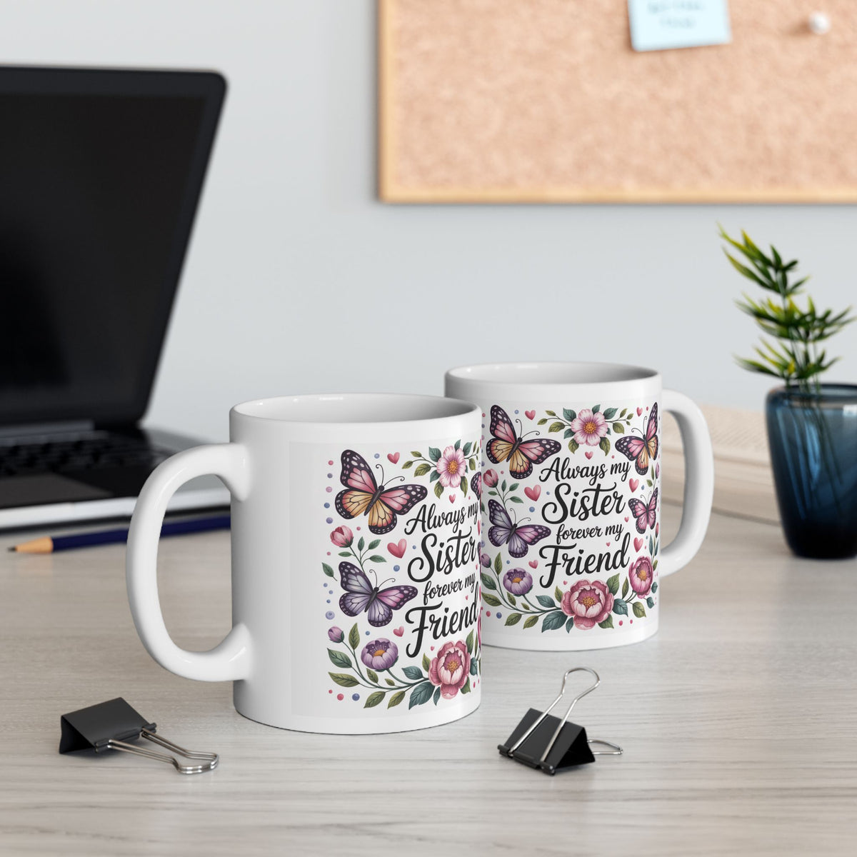 Butterfly Floral Ceramic Mug