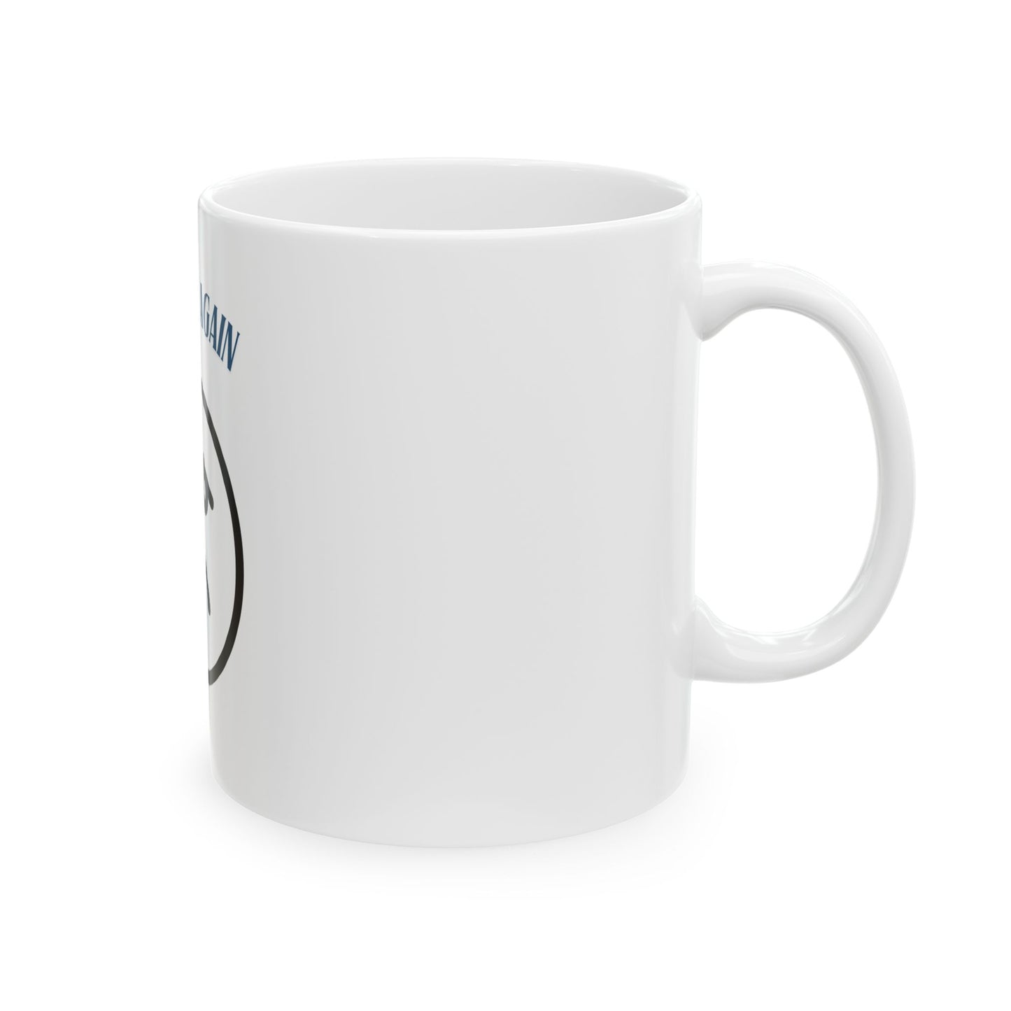 Ceramic Mug — "Monday Again" Sad Face Coffee Cup (11oz & 15oz)