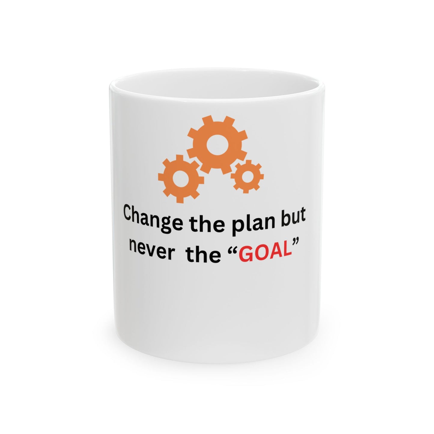 Motivational Ceramic Mug – “Change the plan but never the ‘GOAL’” Coffee Cup