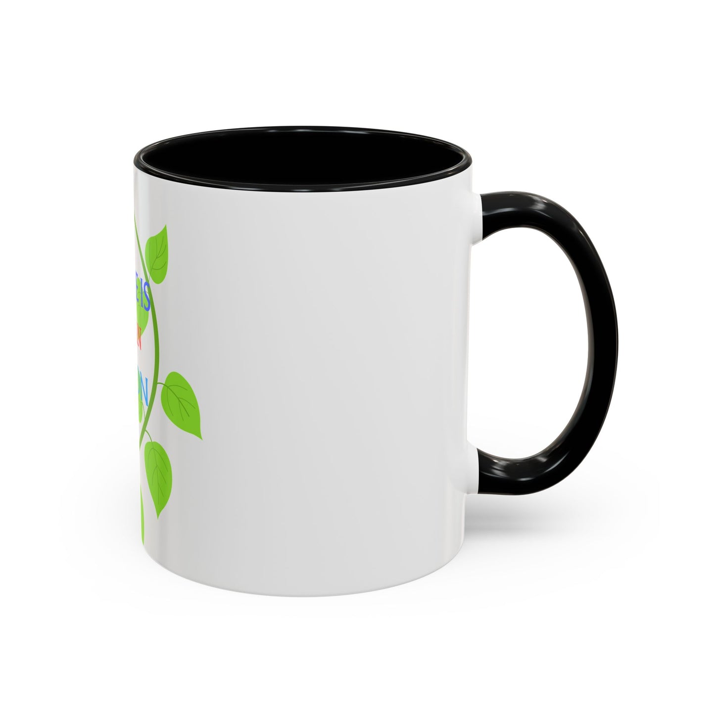 Failure Is Not An Option Accent Coffee Mug – Motivational Inspirational Tea Cup with Green Vine Design