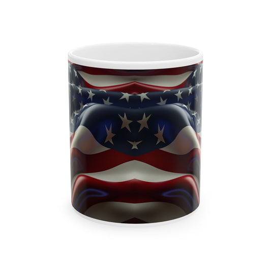 Patriotic American Flag Ceramic Mug — Stars & Stripes 11oz/15oz