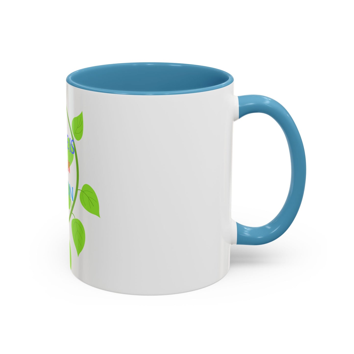 Failure Is Not An Option Accent Coffee Mug – Motivational Inspirational Tea Cup with Green Vine Design