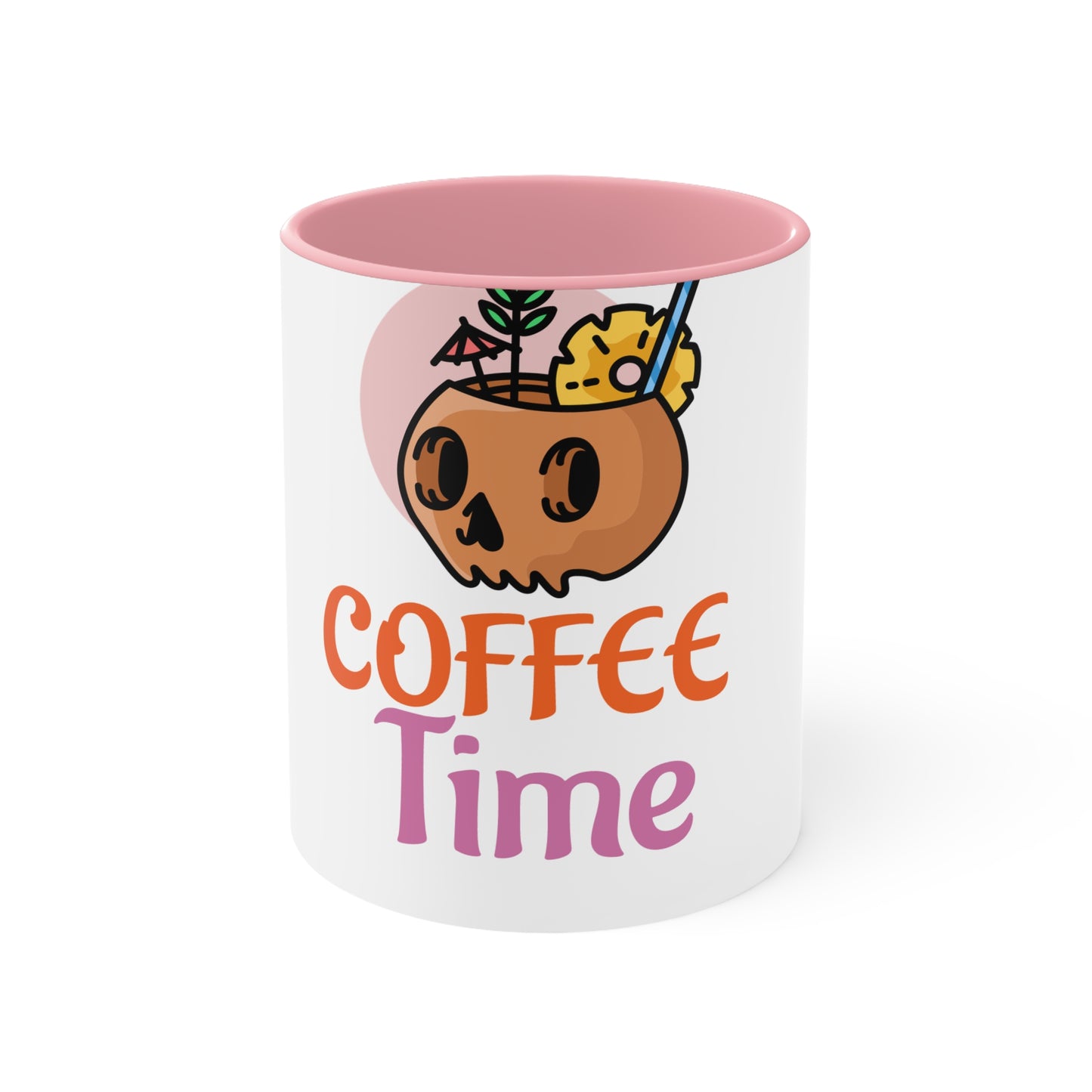 Cute Coffee Time Accent Mug, Gift for Coffee Lovers, Halloween Decor, Fun Kitchenware, Quirky Gift Idea