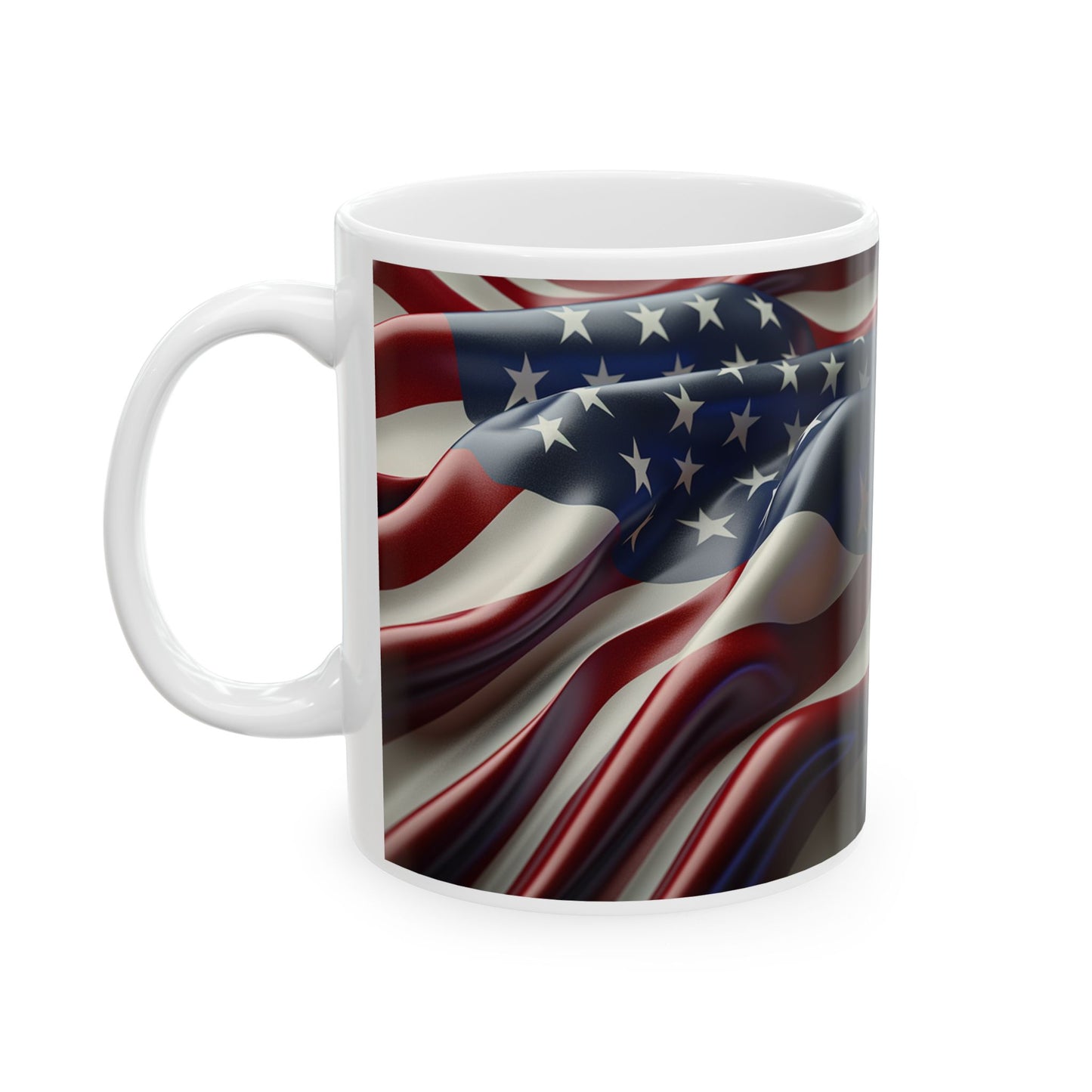 Patriotic American Flag Ceramic Mug — Stars & Stripes 11oz/15oz
