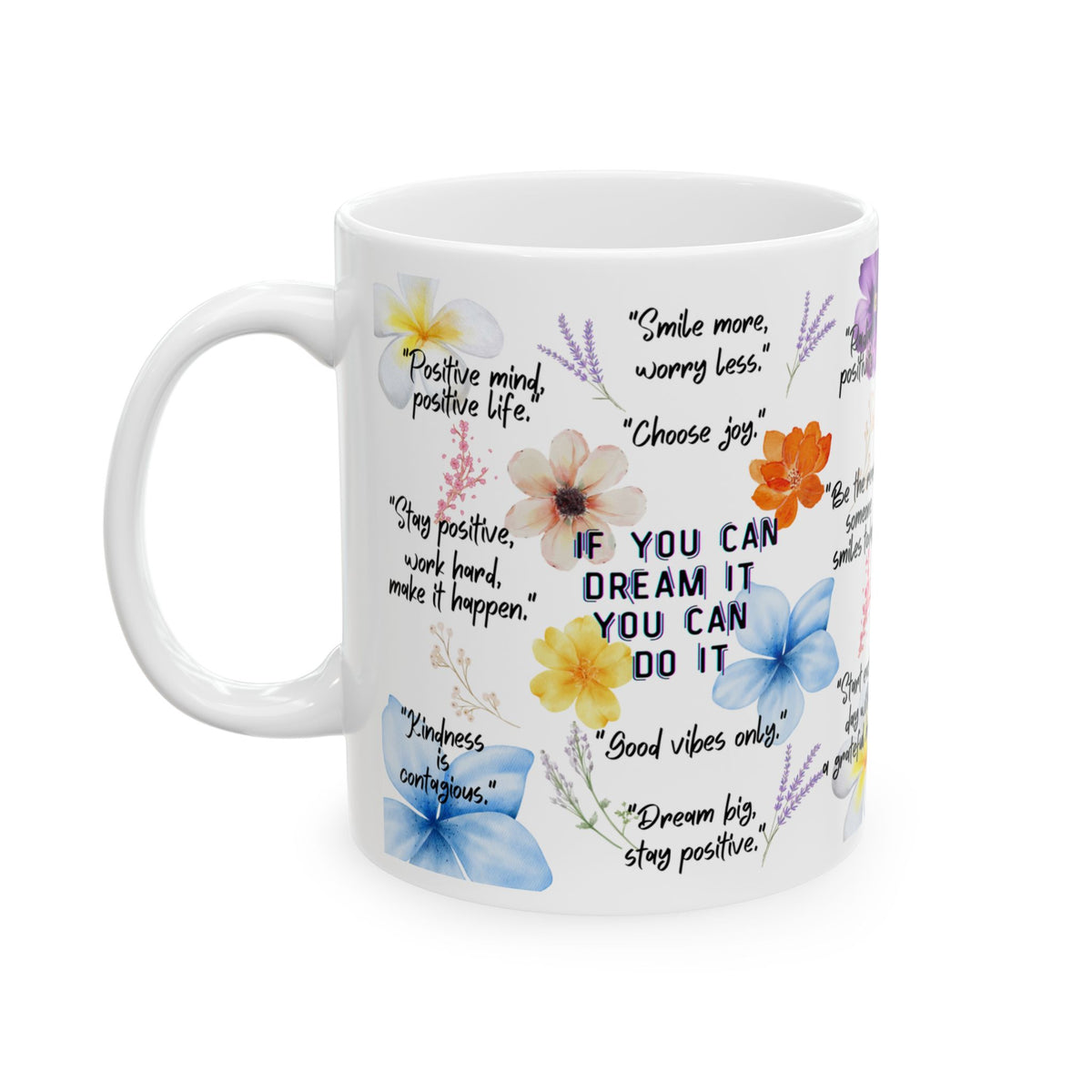 Inspirational Floral Quote Mug