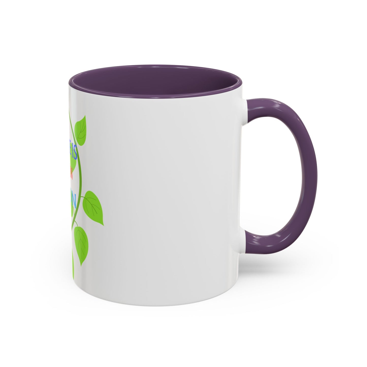Failure Is Not An Option Accent Coffee Mug – Motivational Inspirational Tea Cup with Green Vine Design