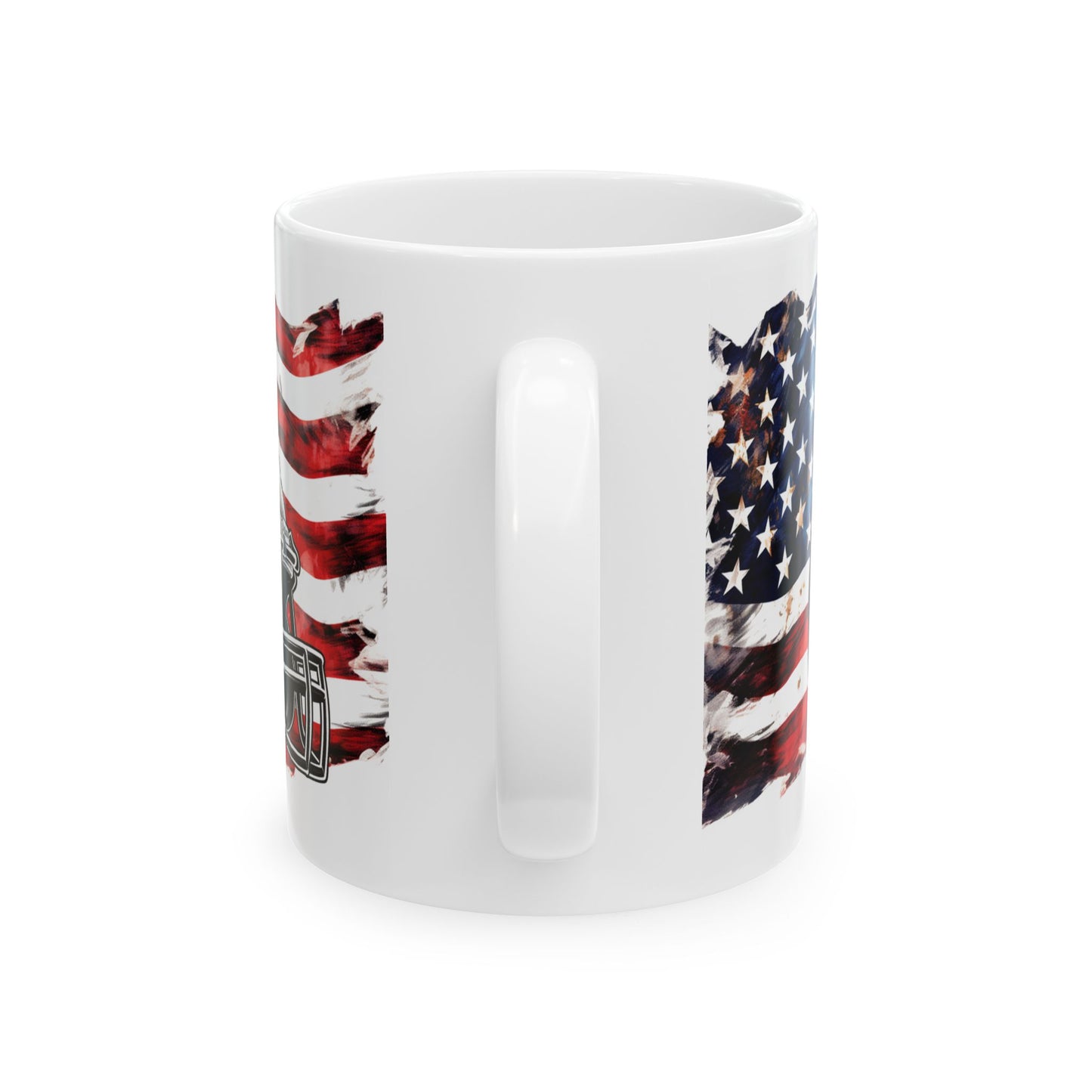 American Football Helmet Ceramic Mug – Patriotic USA Flag Coffee Cup (11oz/15oz)