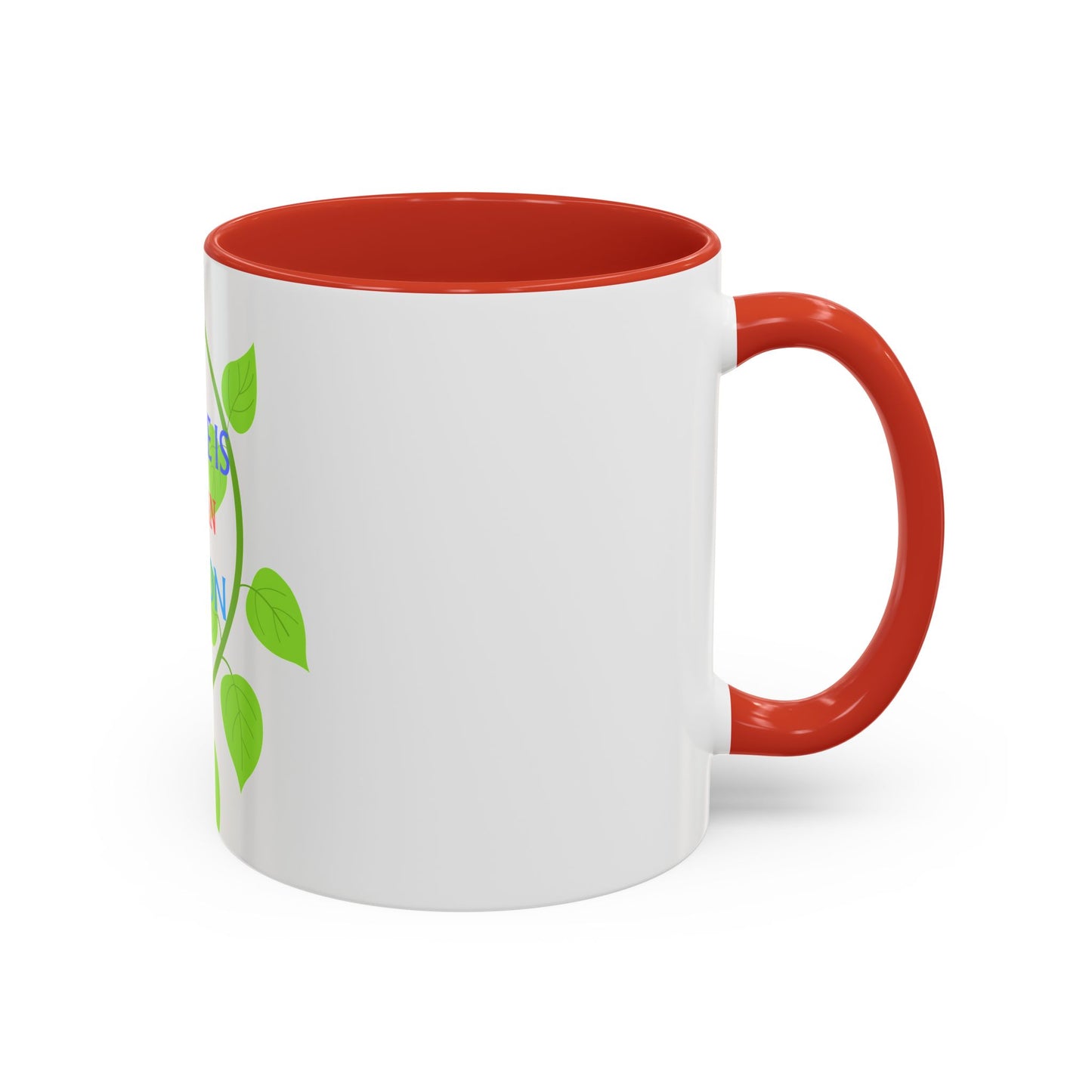 Failure Is Not An Option Accent Coffee Mug – Motivational Inspirational Tea Cup with Green Vine Design